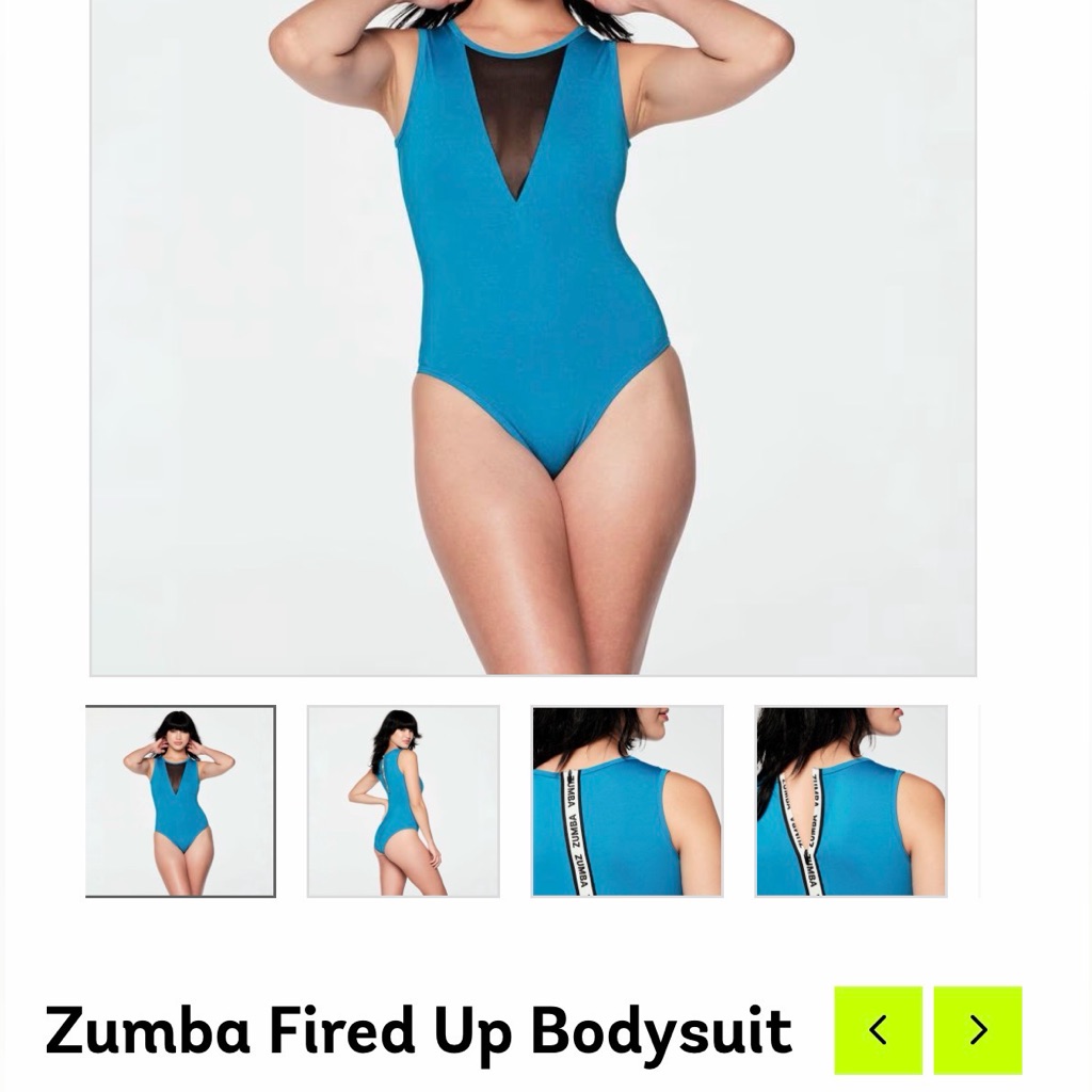 Zumba Fired Up Bodysuit Blue Marvelous